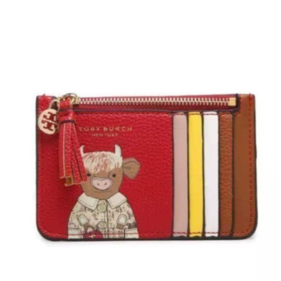 Tory Burch Handbags - NEW TORY BURCH OZZIE THE OX TOP-ZIP CARD CASE